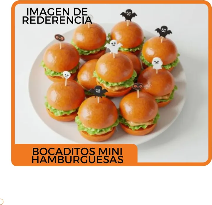 Bocaditos Mini Hamburguesas de Criolloween